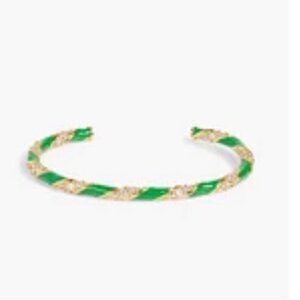 ZIMMERMANN Gold tone, enamel and crystal bangle green
